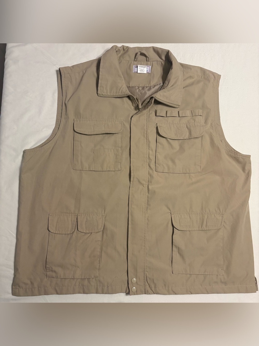 Vintage Haband Casual Joe Beige Utility Vest- Multiple Pockets- Hunting, Fishing